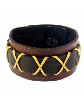 Кожаный мужской браслет D-304