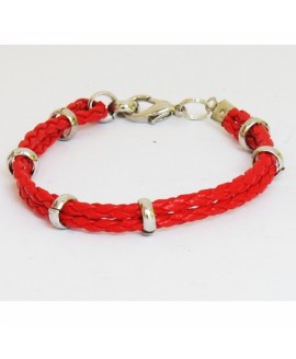 Плетеный браслет кожа D-317