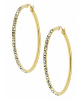 Серьги - кольца с цирконием SS502