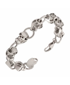 Мужской браслет с черепами БС-780