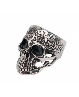 Кольцо стальное с черепом KS1515