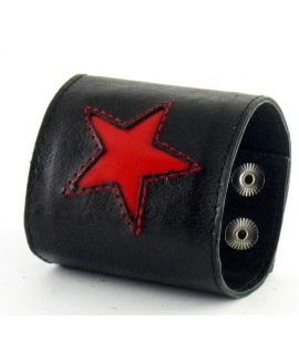 Широкий кожаный браслет B-205