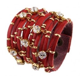 Женский браслет из кожи со SWAROVSKI SW-805