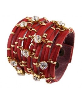 Женский браслет из кожи со SWAROVSKI SW-805