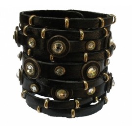 Кожаный браслет со SWAROVSKI SW-808
