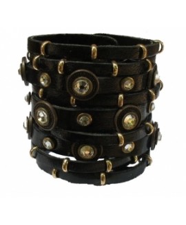 Кожаный браслет со SWAROVSKI SW-808