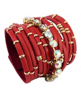 Кожаный браслет со SWAROVSKI SW-804