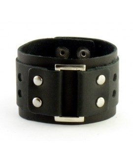 Широкий браслет из натуральной кожи B-206